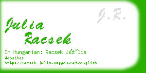 julia racsek business card